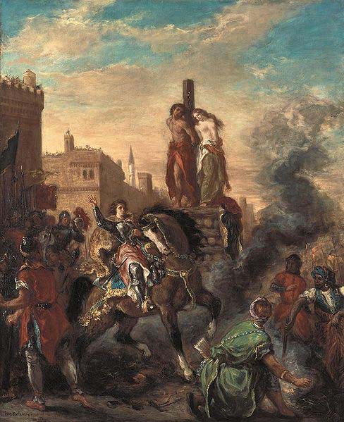 Eugene Delacroix Clorinda Rescues Olindo und Sophronia